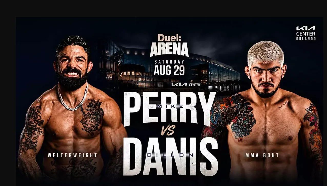 Duel Arena poster for Mike Perry against Dillon Danis, welterweight MMA bout